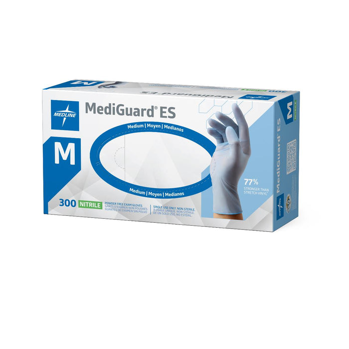 Medline MediGuard ES powder-free nitrile exam gloves, size M, box of 300, view 3