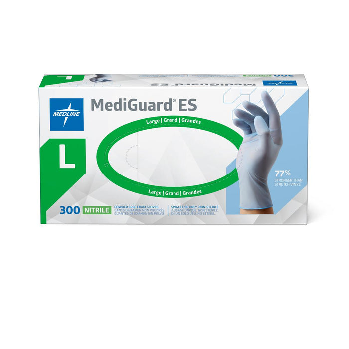 Medline MediGuard ES powder-free nitrile exam gloves, size L, box of 300, view 1