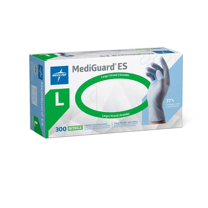 Medline MediGuard ES powder-free nitrile exam gloves, size L, box of 300, view 4
