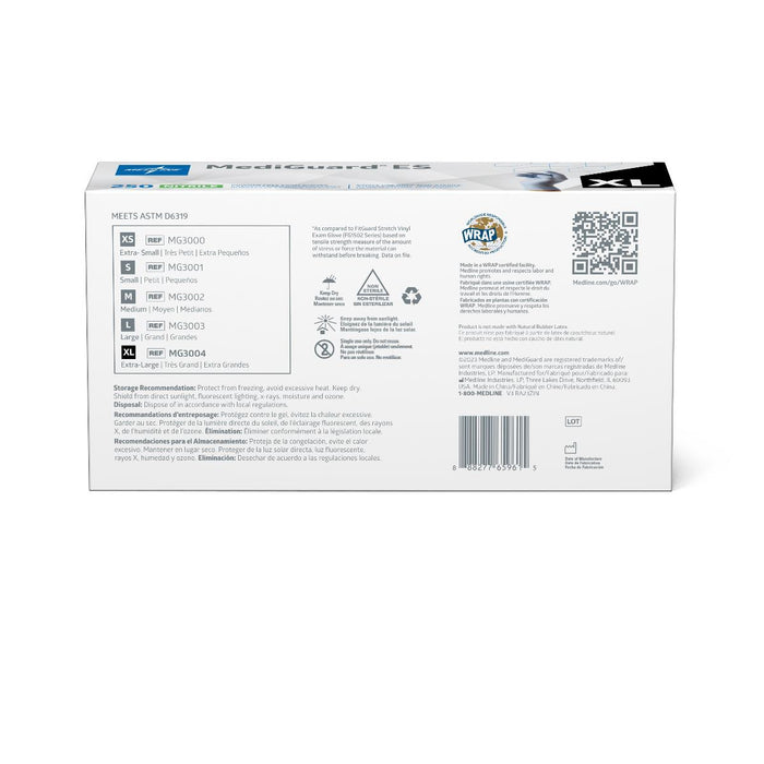 Medline MediGuard ES powder-free nitrile exam gloves, size XL, box of 250, view 2