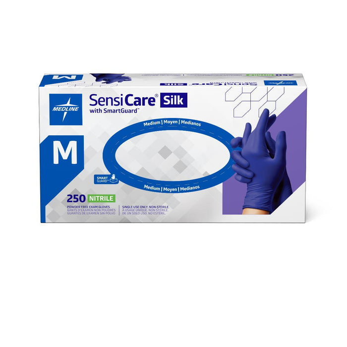 SensiCare Silk PF Nitrile Exam Gloves with SmartGuard Film