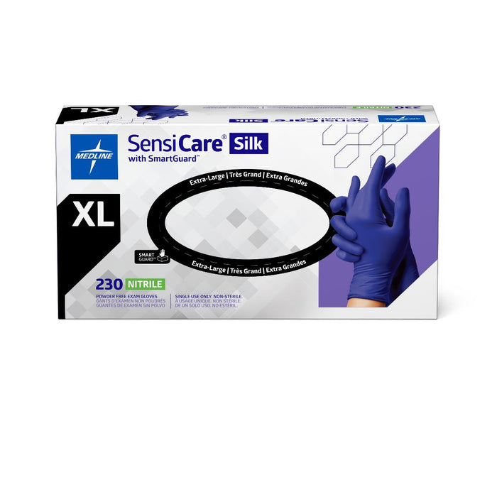 SensiCare Silk PF Nitrile Exam Gloves with SmartGuard Film