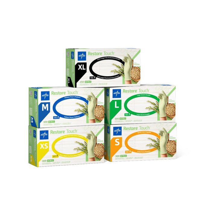 Medline Restore Touch Nitrile Exam Gloves with Oatmeal