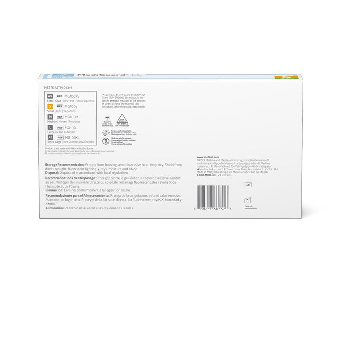 Medline MediGuard ES powder-free nitrile exam gloves, size S, box of 100, view 4