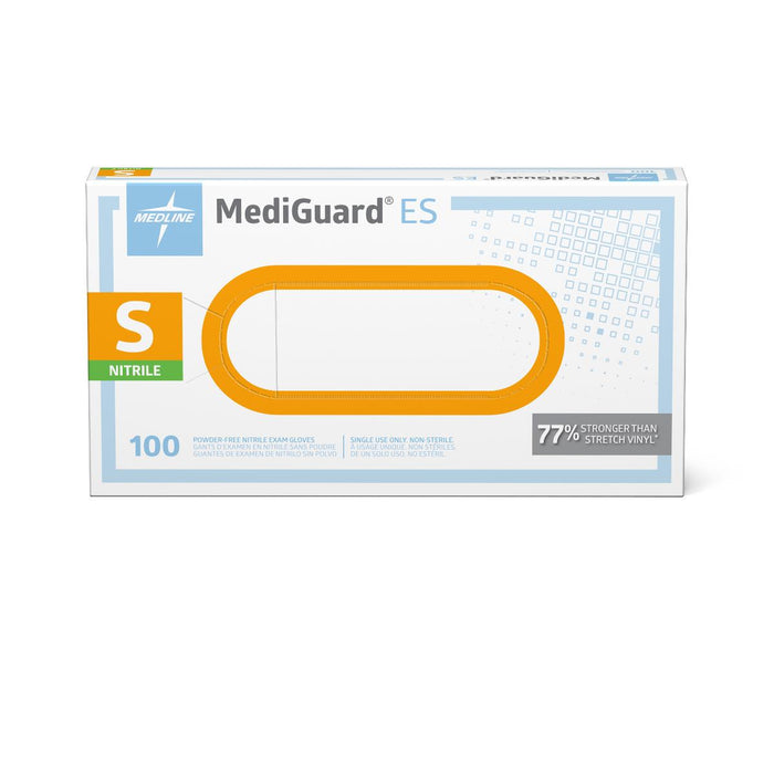 Medline MediGuard ES powder-free nitrile exam gloves, size S, box of 100, view 1