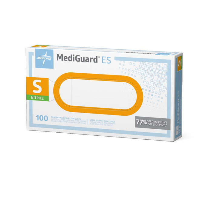 Medline MediGuard ES powder-free nitrile exam gloves, size S, box of 100, view 2