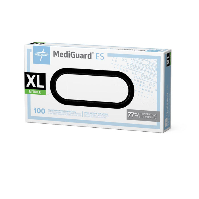Medline MediGuard ES powder-free nitrile exam gloves, size XL, box of 100, view 4