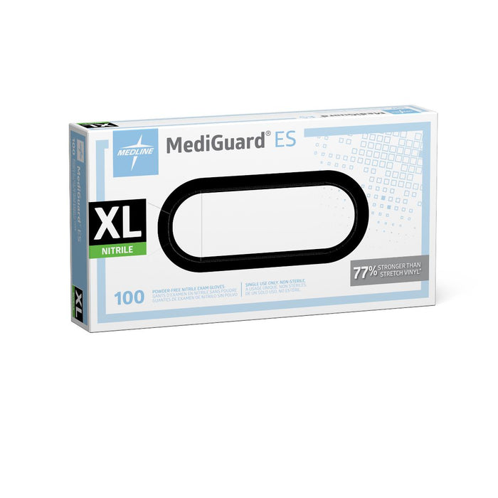 Medline MediGuard ES powder-free nitrile exam gloves, size XL, box of 100, view 3