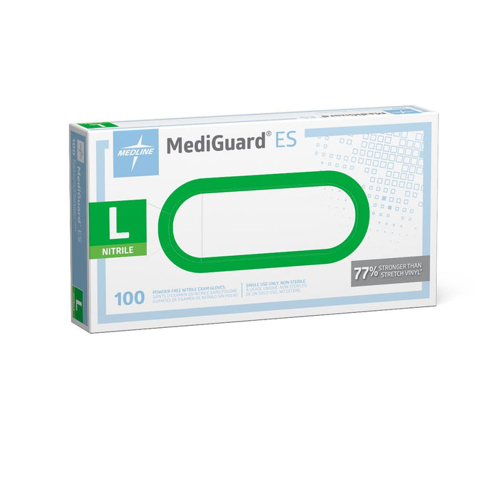 Medline MediGuard ES powder-free nitrile exam gloves, size L, box of 100, view 2