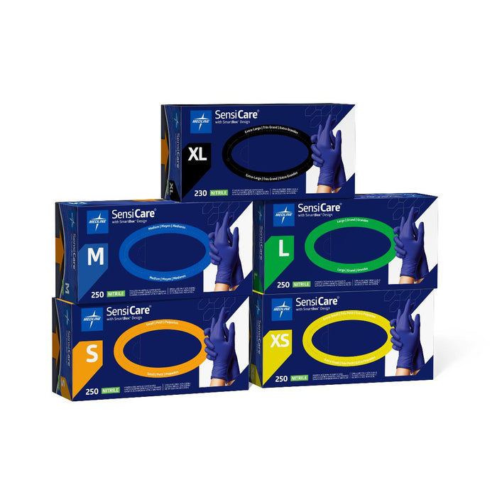 SensiCare Silk Nitrile Exam Gloves with SmartBoX Technology