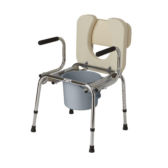 Medline Padded Steel Drop-Arm Commode with Clip-On Seat