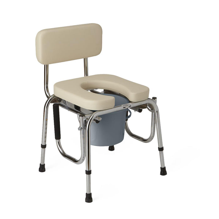 Medline Padded Steel Drop-Arm Commode with Clip-On Seat