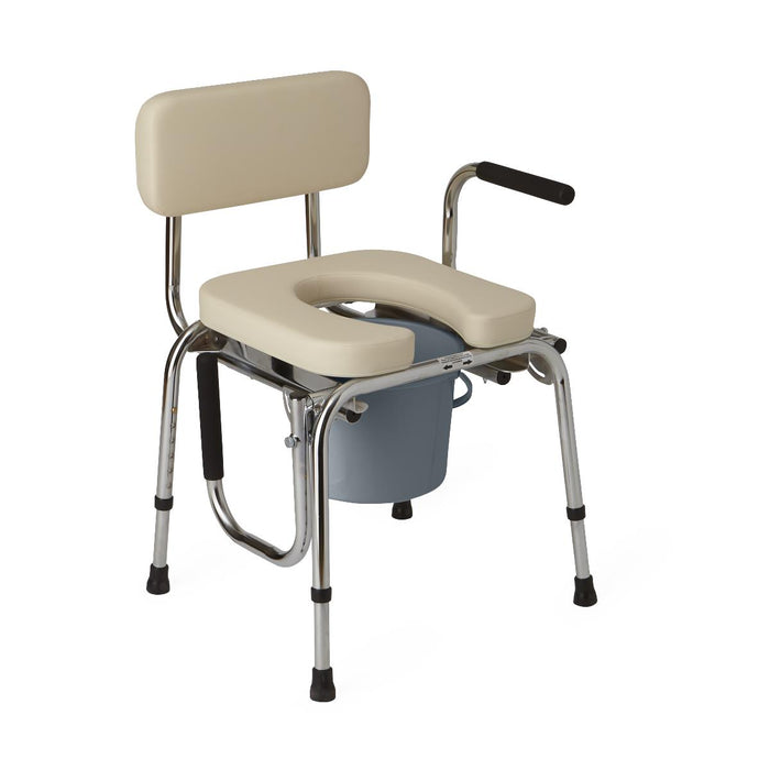 Medline Padded Steel Drop-Arm Commode with Clip-On Seat