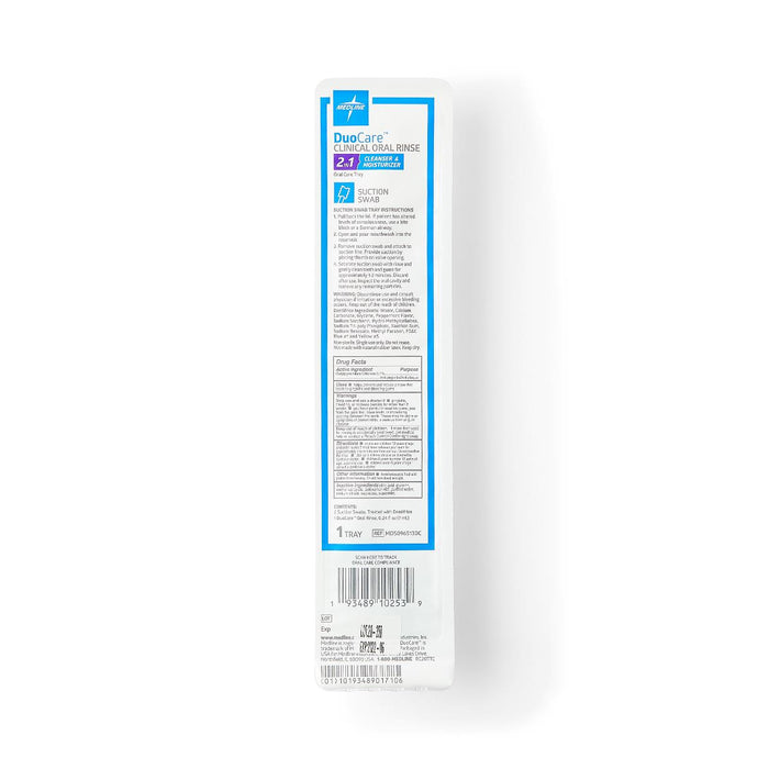 Medline DuoCare Oral Care Tray Kit with 2 Suction Swab