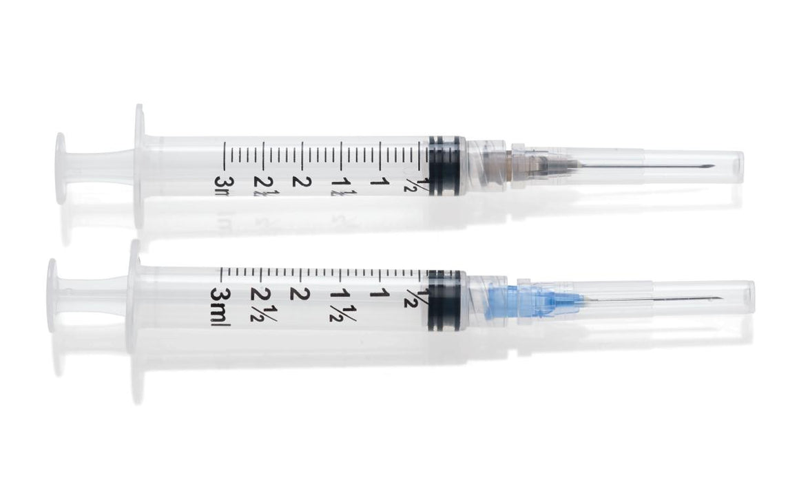 Medline Standard Hypodermic Syringes with Needle - 23G, 3 mL