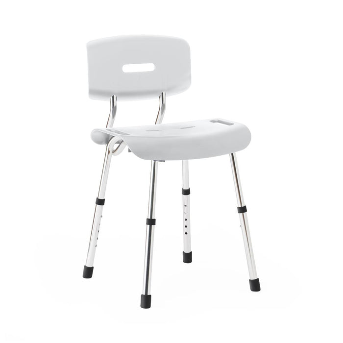Medline shower chair with back and Microban treatment, front view
