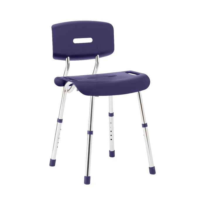 Medline shower chair with back and Microban treatment, front view