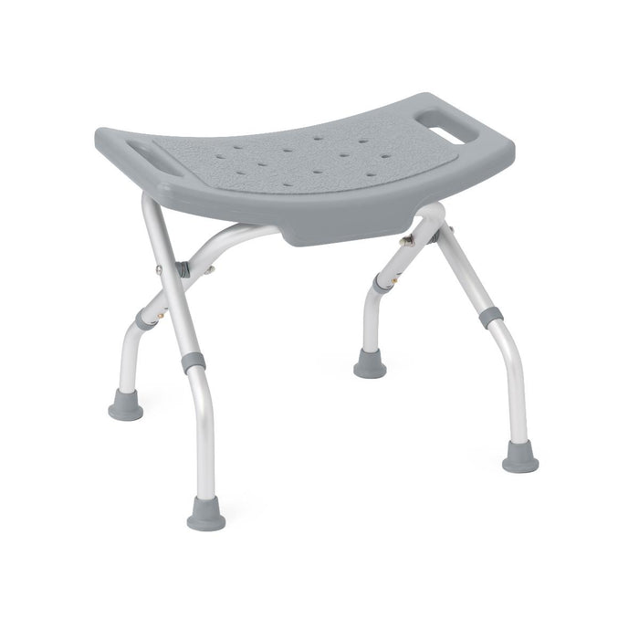 Medline folding shower chair without back, front view