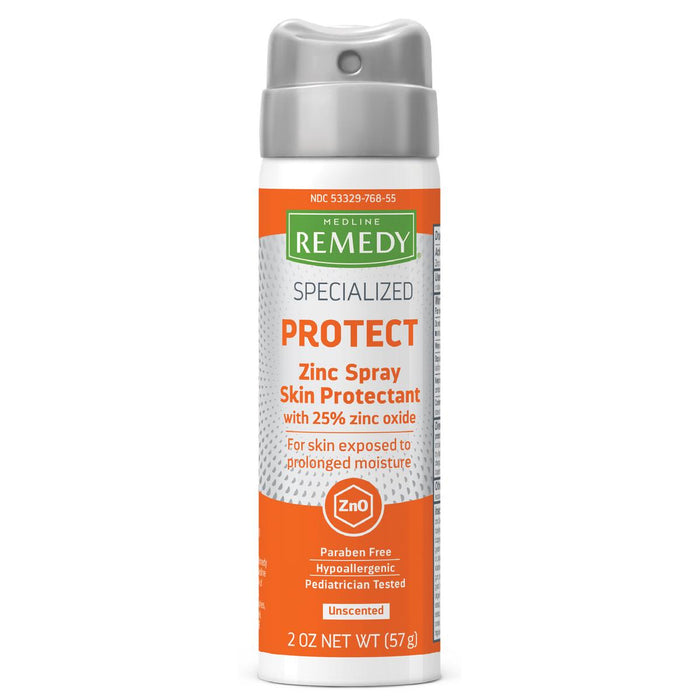 Medline Remedy Specialized zinc oxide spray skin protectant, 2 oz, front view