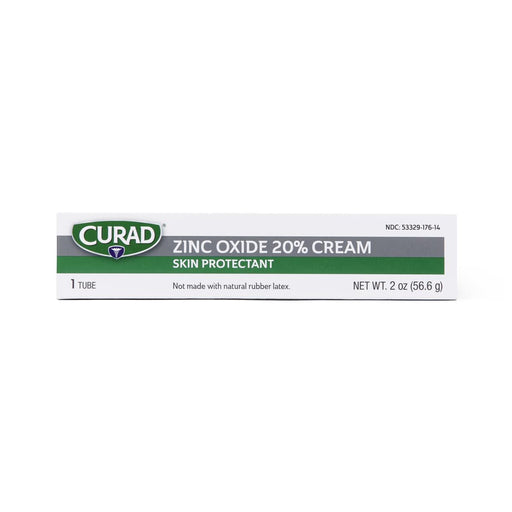 CURAD 20% zinc oxide skin protectant cream, 2 oz tube, front view