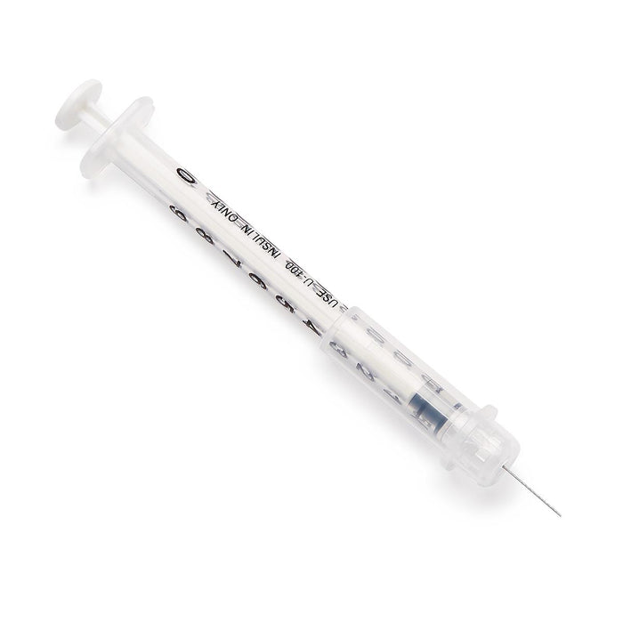 Medline Safety Diabetes Syringe with Needle and Shield - 1 mL