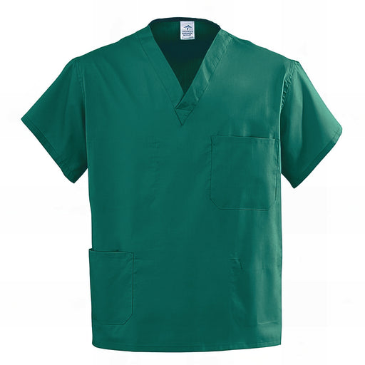 Medline AngelStat Reversible V-Neck Scrub Top in Hunter Green