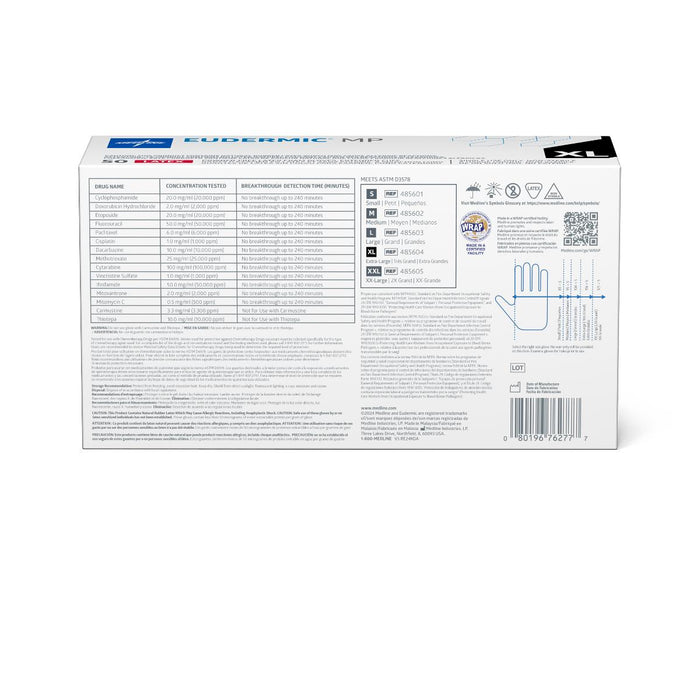 Eudermic MP High-Risk Powder-Free Latex Exam Gloves - Back