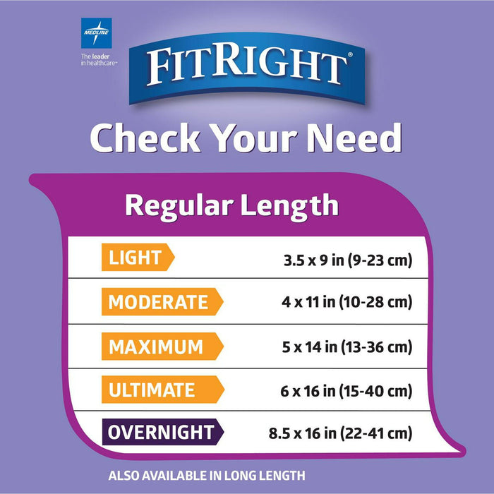 Medline FitRight Double Up Thin Incontinence Booster Pads
