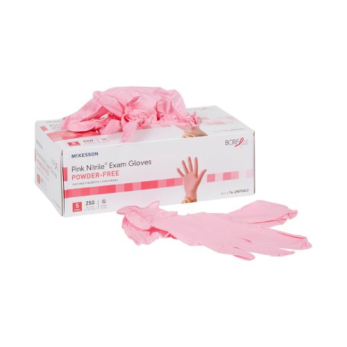 McKesson Pink Nitrile Exam Gloves, Powder-Free