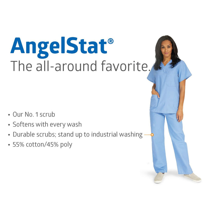 Medline AngelStat Women's V-Neck Tunic Scrub Top (2 Pockets)