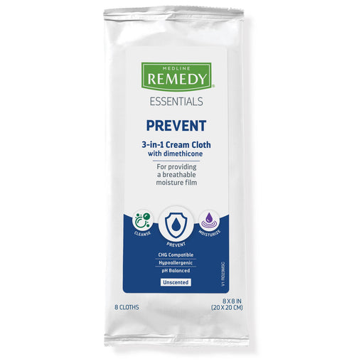Medline Remedy Barrier Cream Cloths Unscented 8 Cloths