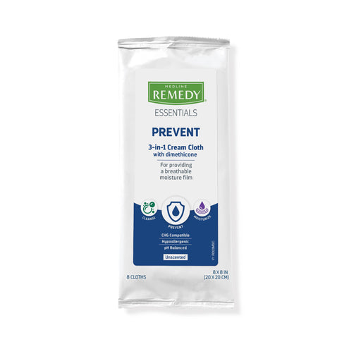 Medline Remedy Barrier Cream Cloths Unscented 8 Cloths