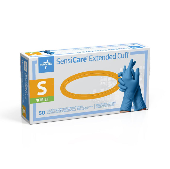 Medline SensiCare Extended Cuff PF Nitrile Exam Gloves