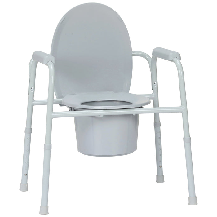 McKesson Deluxe All-In-One Steel-Welded Commode with 12 QT Bucket 350 lbs.