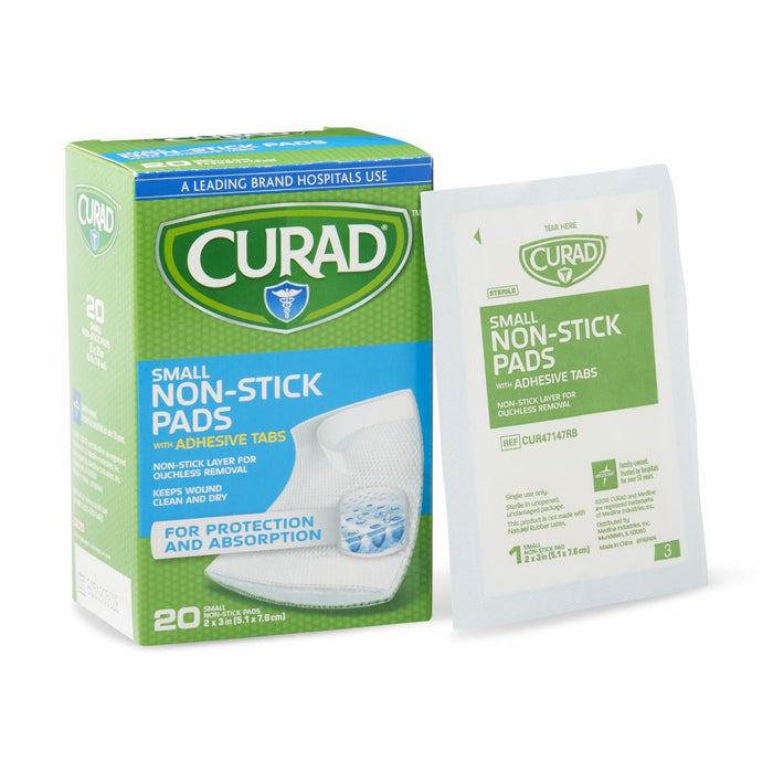 CURAD Sterile Non-Stick Pads with Adhesive Tabs