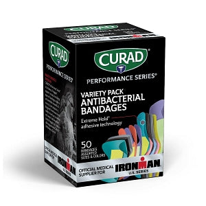 CURAD Performance Series IRONMAN Antibacterial Bandages (Variety Pack)