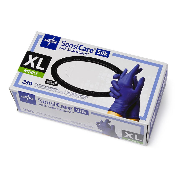 SensiCare Silk Powder-Free Nitrile Exam Gloves with SmartGuard Film