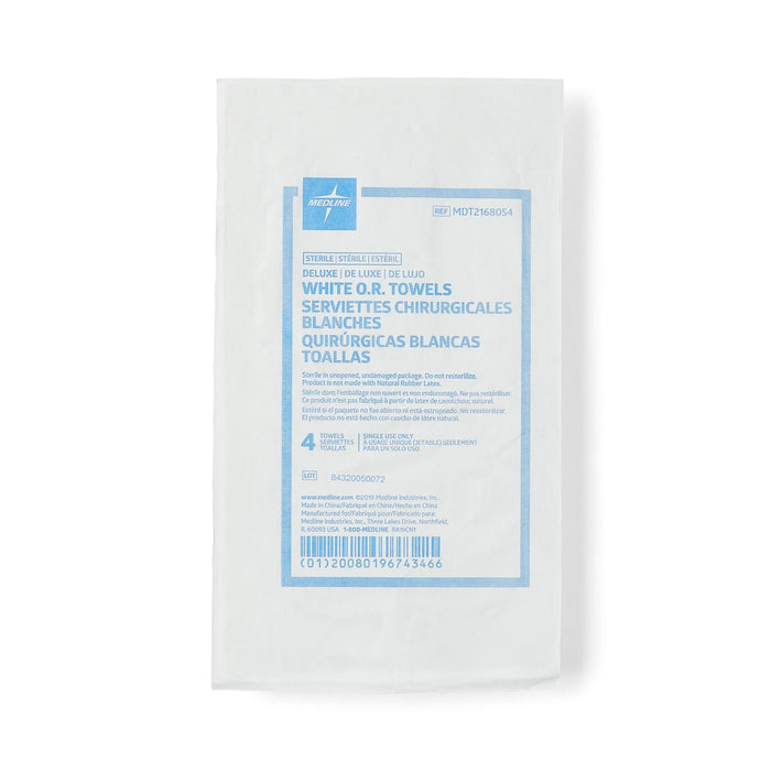 Medline White Sterile Disposable OR Towels