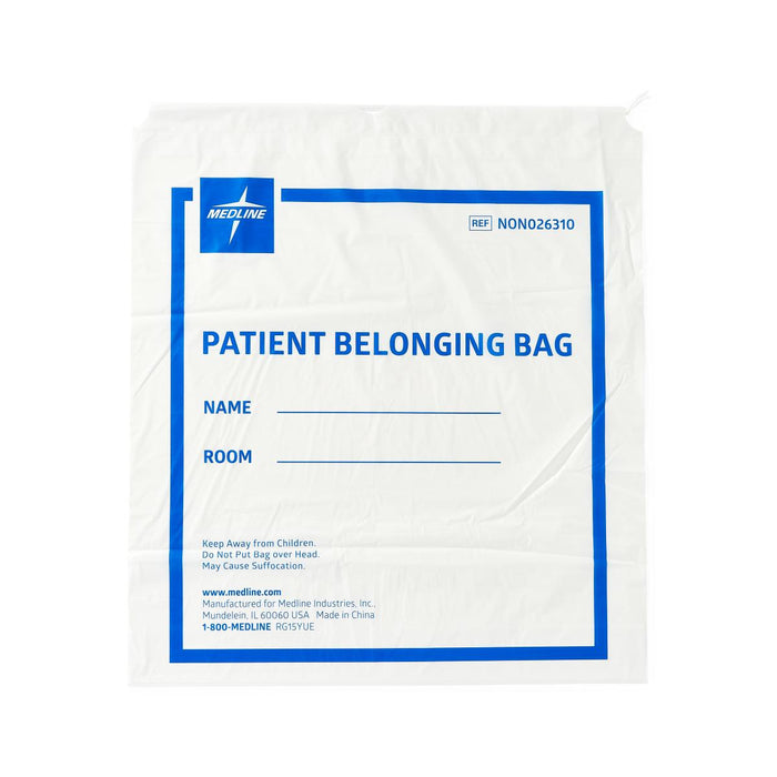 Medline Plastic Patient Belongings Bags with Drawstring