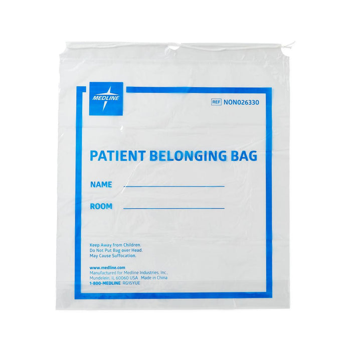 Medline Plastic Patient Belongings Bags with Drawstring