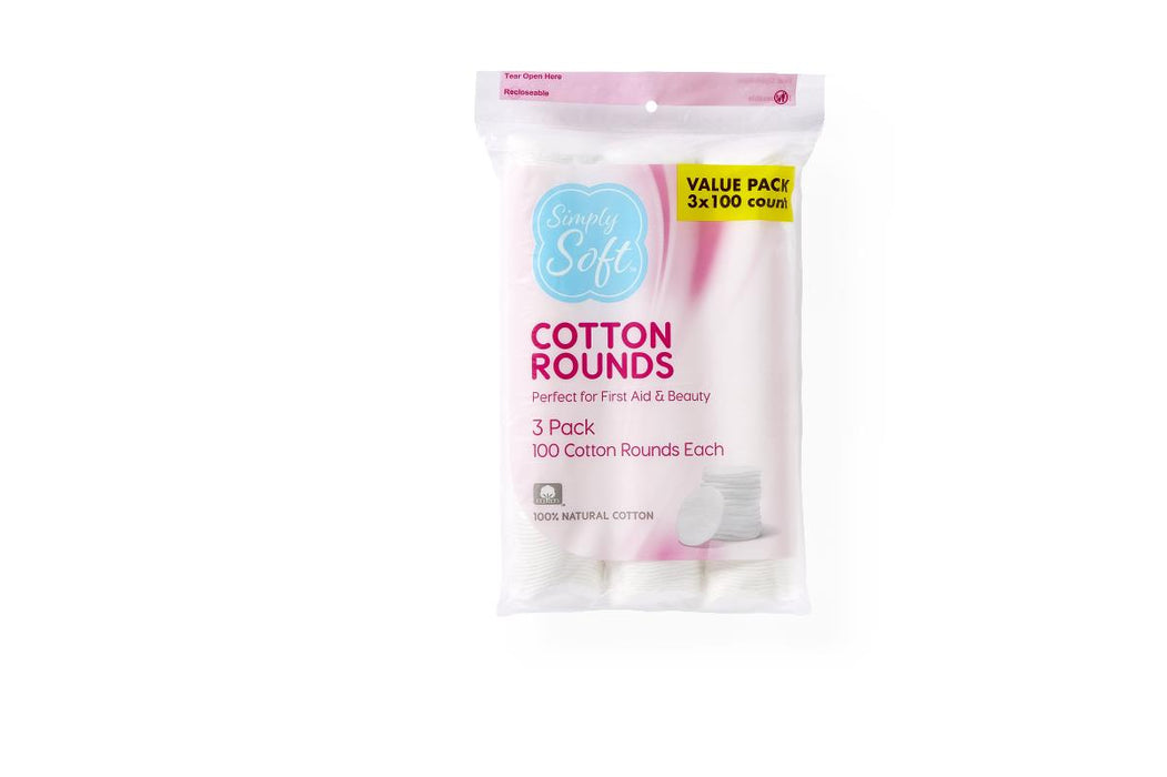 Medline Simply Soft Cotton Rounds, 300 Count