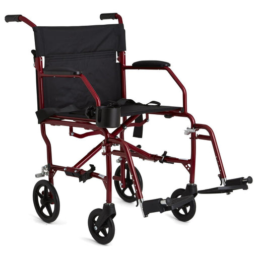 Medline Ultralight Transport Chair in Red